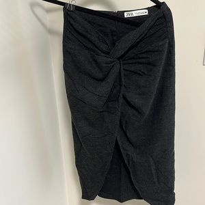 Zara knit twist knot midi skirt with drapped look